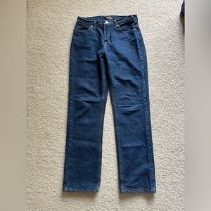 Cabela’s Flannel-lined Dark Wash Long Straight Leg Jeans